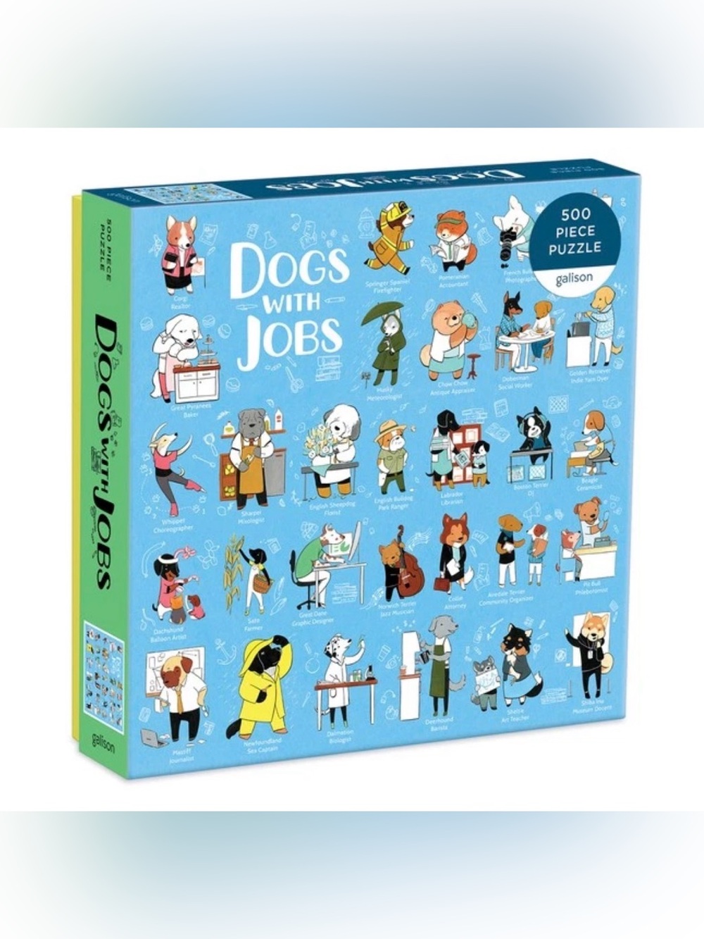 NEW Dogs With Jobs 500 Piece Puzzle by Galison NEW